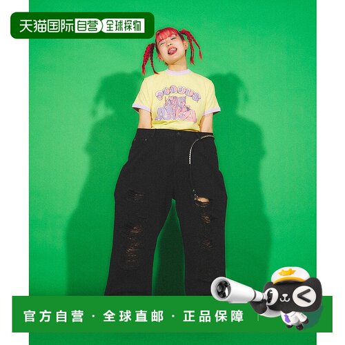 1h可退 日本直邮PUNYUS 男女同款破洞宽松牛仔裤 PN24SS063直筒裤