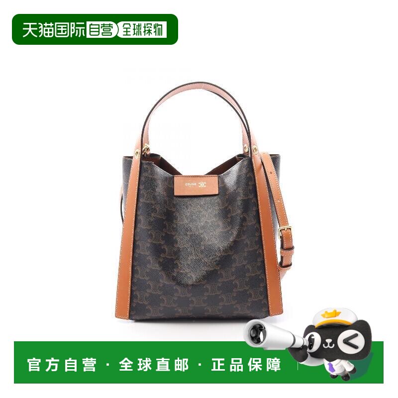日本直邮中古二奢Celine赛琳女包S级99新涂层/防水帆布斜挎包黑色图片