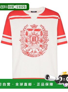 香港直邮BALMAIN 男士T恤 FH1EG155GE96GUQ AW2025 白色 印花校队