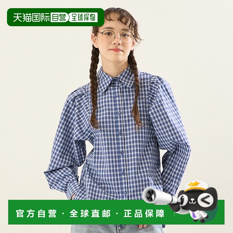 1h可退 日本直邮pom ponette AMI大童青少年宽松版型设计感格子衬