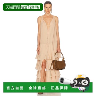 1h可退 香港直邮Chloe 蔻依 女士 飘垂层叠连衣裙 25SRO54长裙