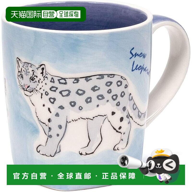 【日本直邮】COLORATA 马克杯 250ml 雪豹陶瓷漂亮陶瓷杯手柄