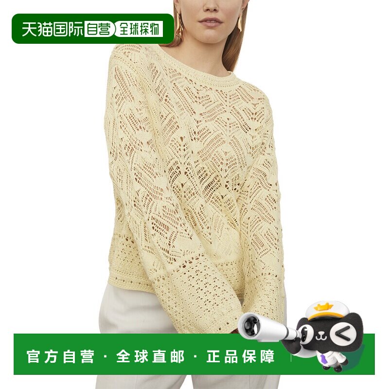 自营 Vince Plus蕾丝补丁套头衫-黄色针织衫 美国直发奥莱