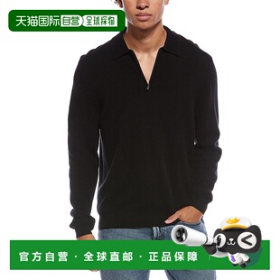 自营Amicale Cashmere 1/4-Zip Cashmere Polo Sweater - blue 美