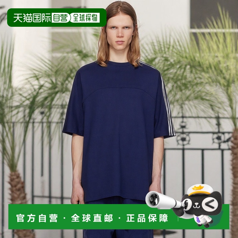 香港直邮Y-3 男士 蓝色 3-Stripes T 恤 JM7846 blue蓝色 舒适时