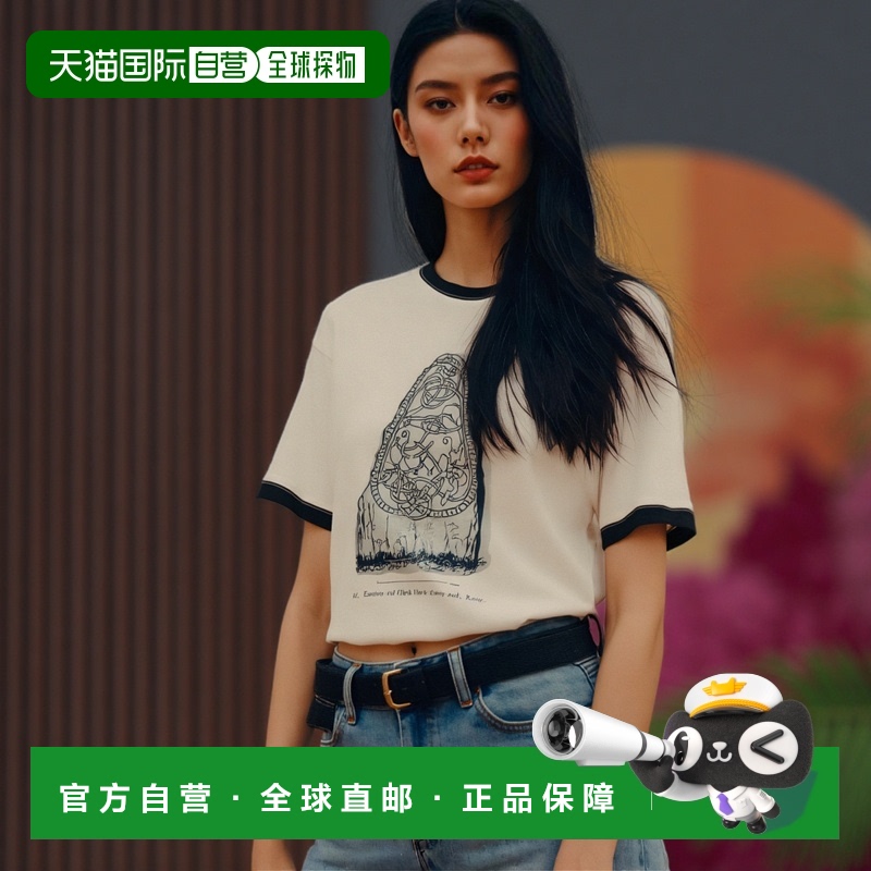 韩国直邮GLACK 公用T恤GT025IV纯棉高档 简约时尚百搭舒适 高级感