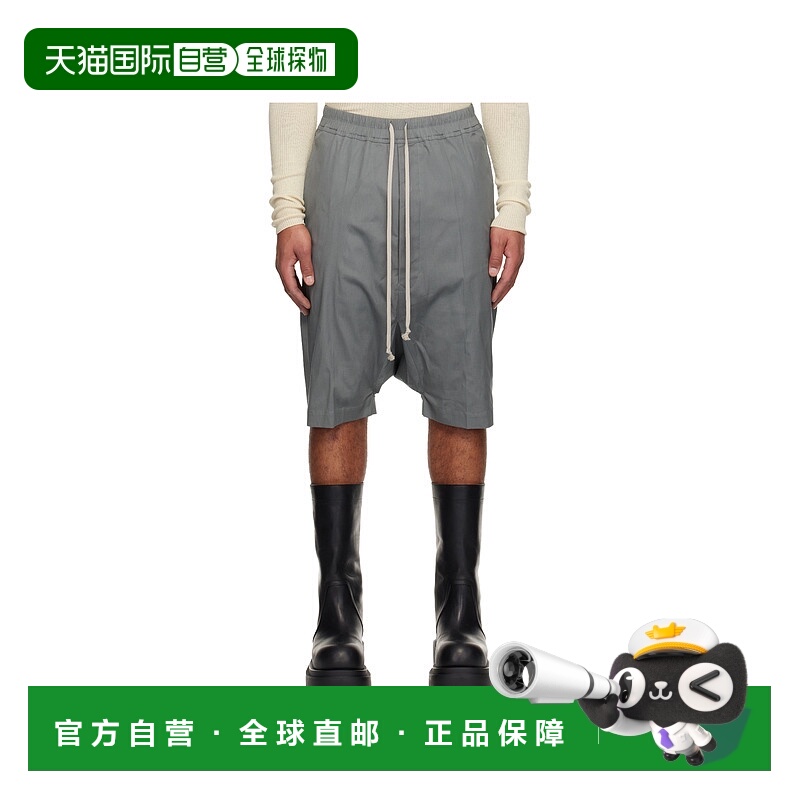 香港直邮RICK OWENS 男士短裤 RU02E1384TE06 AW2025 灰色 Concor