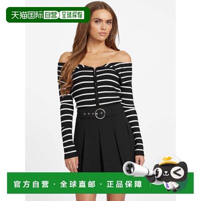 自营guessAndy Foldover Striped Sweater 美国奥莱直发毛衣