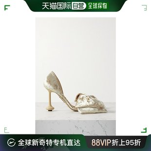 LOEWE 罗意威 女士 L814 香港直邮潮奢 Toy 蝴蝶结压皱天鹅绒凉鞋