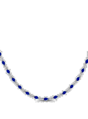 自营 925 纯银 Mimi & Max 蓝色珐琅珠项链 - 18 英寸 - 蓝色 美