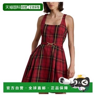 1h可退 香港直邮Lauren Ralph Lauren 女士 格子束带塔夫绸酒会礼