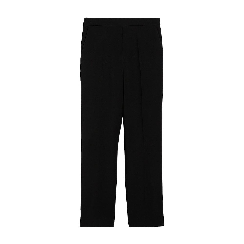MAX MARA 女士休闲裤 1113108106003 SS2024 黑色 褶皱休闲裤图片