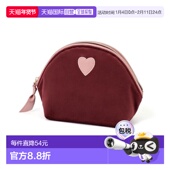 棕色心形贴布天鹅绒化妆包 1h可退 日本直邮Francfranc