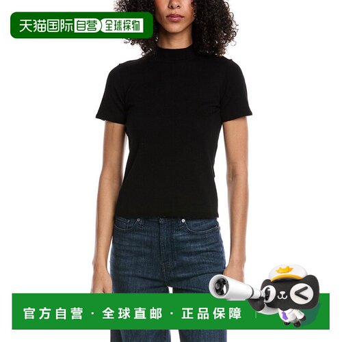 自营7 For All Mankind Mock Neck Wool-Blend Top - black 美国