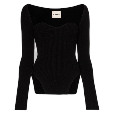 1h可退 香港直邮潮奢 KHAITE 女士 Maddy紧胸罗纹套衫 8310400