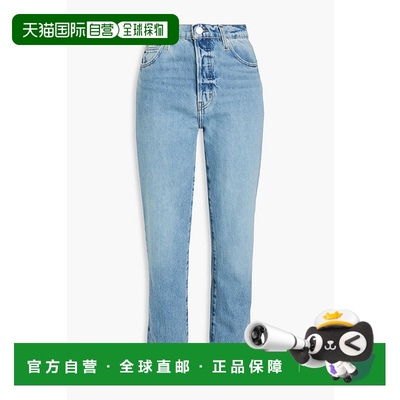 1h可退 香港直邮潮奢 Frame Denim 女士 Le Mec 高腰直筒牛仔裤 L