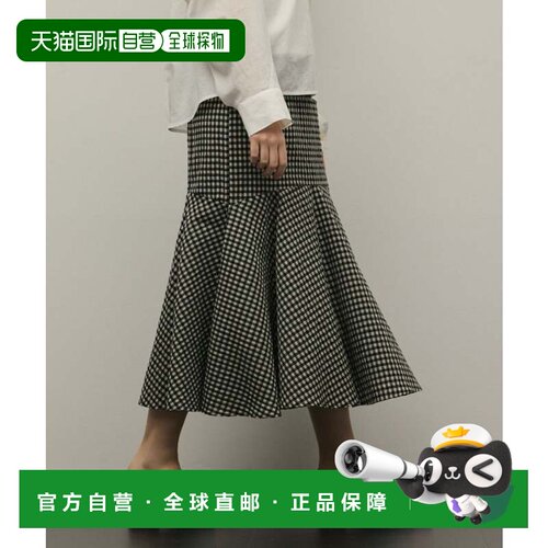 日本直邮GRACE CONTINENTAL 格纹鱼尾裙 米色半身裙
