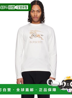 1h可退 香港直邮Burberry 巴宝莉 男士 白色 EKD 长袖 T 恤 81219