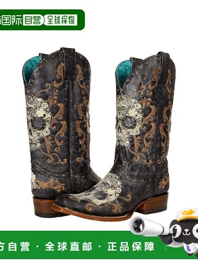 1h可退 【美国直邮】Corral Z5005 女靴 时尚舒适真皮靴子 白色骷