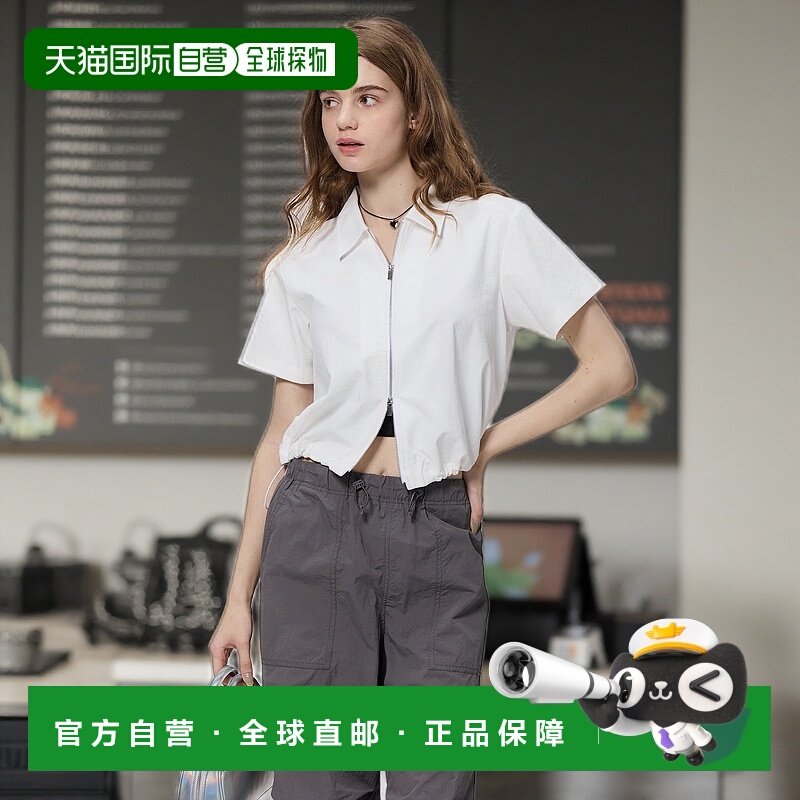 日潮跑腿GU极优 前拉链衬衫短袖+OS 01 OFF WHITE WOMEN XS 35919