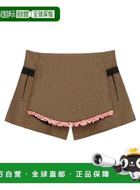 香港直邮GIVENCHY 女士短裤 BW50UF14A3234 AW2022 棕色 围裙效果
