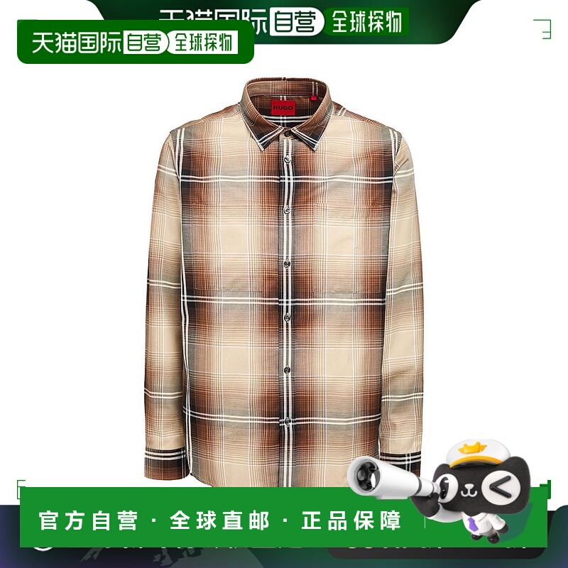 1h可退 【美国直邮】HUGO Checked shirt 男装常规版型衬衫 100