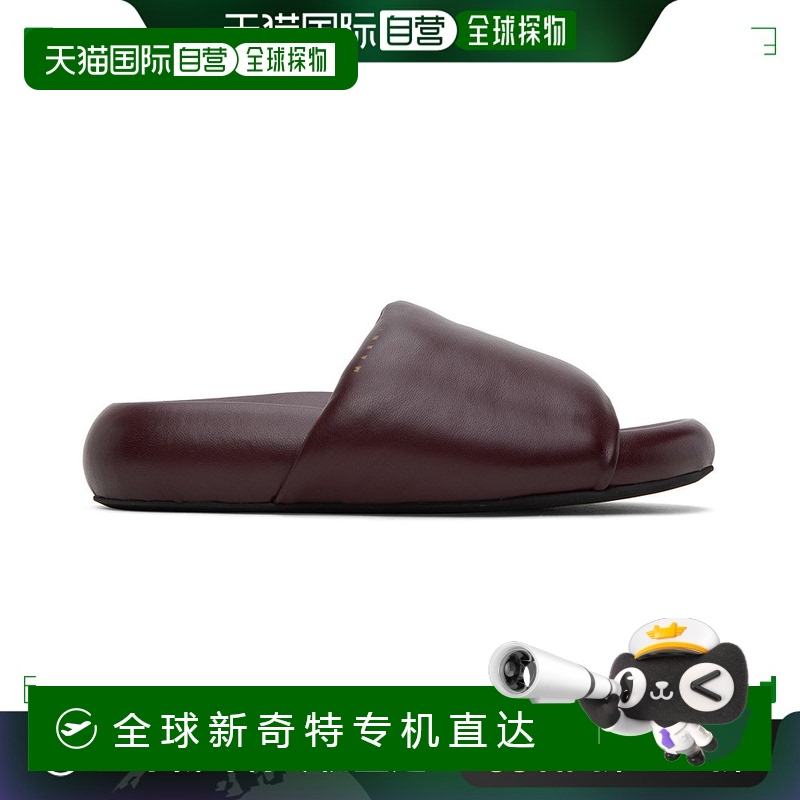 香港直邮Marni 玛尼 女士 酒红色 Pouf 拖鞋 SAMS018603P5443