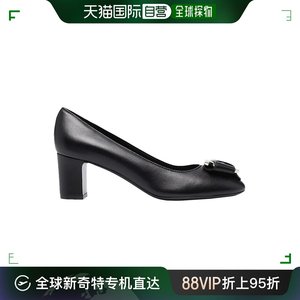 香港直邮SALVATORE FERRAGAMO 女士黑色圆头粗跟高跟鞋 01-C189-7