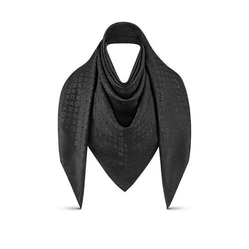 Louis Vuitton路易威登23新款 女黑色永恒真丝羊毛围巾