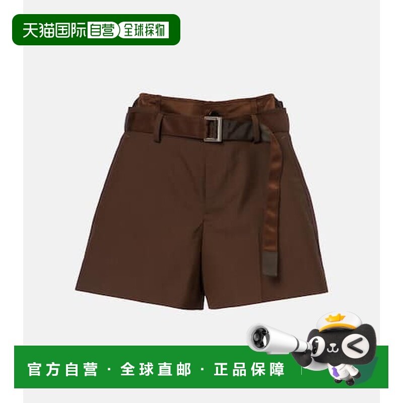 1h可退 香港直邮潮奢 Sacai 女士 束带绸缎边短裤 brown棕色 舒适,女装/女士精品,休闲裤,淘宝优惠券,粉丝福利购,淘宝优惠卷