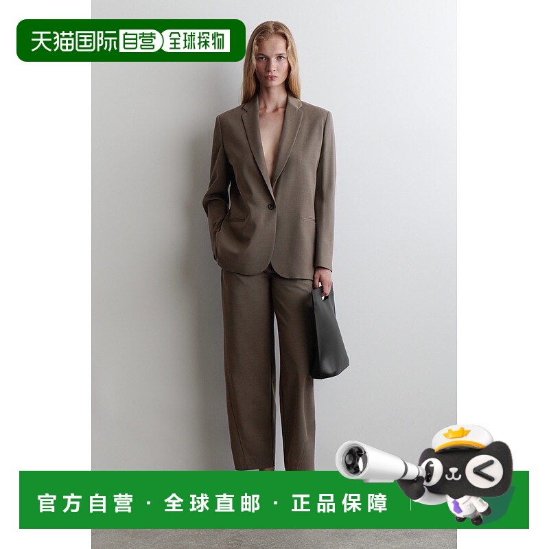 自营欧洲直邮COS 女士Barrel羊毛短款桶形裤廓形阔腿裤直筒裤女裤