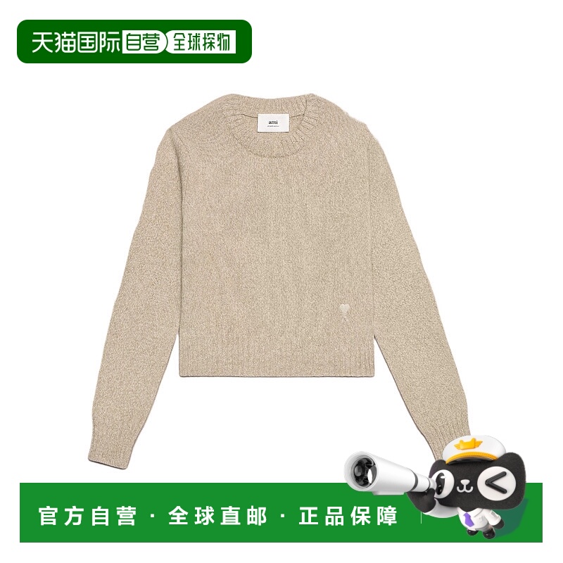 1h可退 香港直邮ami paris 女士 上装T恤长袖毛衣刺绣