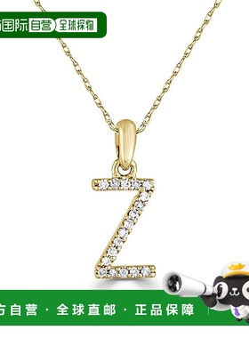 自营 sabrina14k 金和钻石初始项链 - 黄色 z 美国奥莱直发