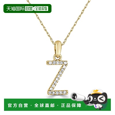 自营 sabrina14k 金和钻石初始项链 - 黄色 z 美国奥莱直发