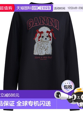 香港直邮GANNI 女士卫衣 A1050036252 SS2026 黑色 