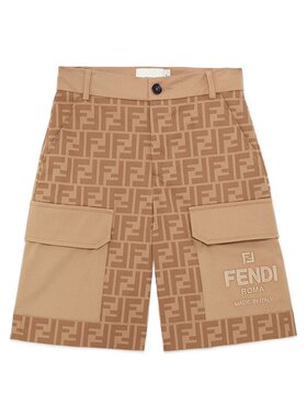 Fendi 撞色徽标图案短裤 JMF462AQSP