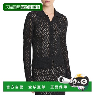 自营Vince印花烟熏纽扣衬衫 美国奥莱直发 黑色