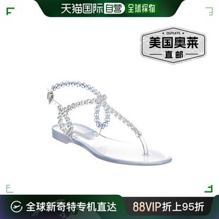 美国奥莱 Aquazzura 近裸水晶果冻凉鞋 白色 直发