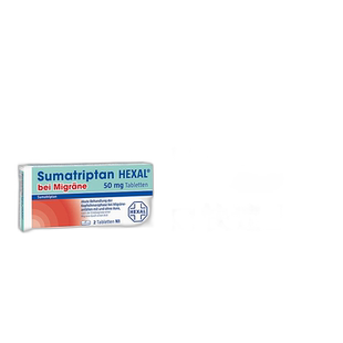 欧洲直邮德国药房HEXAL成人中重度偏头痛特效止疼片2粒舒马曲坦