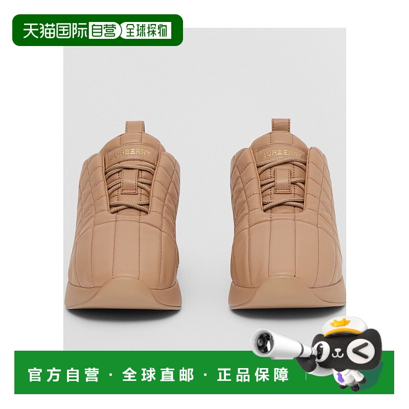 香港直邮BURBERRY 女士运动鞋 80602211 AW2022 棕色 绗缝经典低
