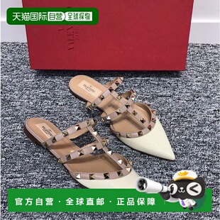 香港直邮Valentino 铆钉装饰平底穆勒鞋高跟华伦天奴 S0H15VNWL62