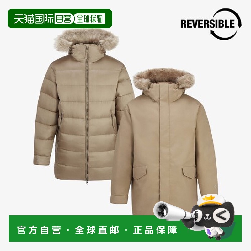 韩国直邮北面THE NORTH FACE 纯色连帽拉链中长款羽绒服 男款 卡