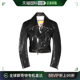 女士 香港直邮潮奢 二次方 黑色皮革夹克 Dsquared2 S75AM1026SX7
