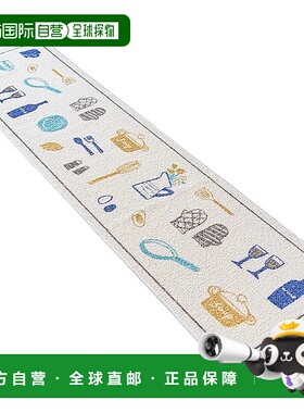 【日本直邮】Oka 小酒馆厨房垫约45×180cm蓝色厨房垫日本制防滑
