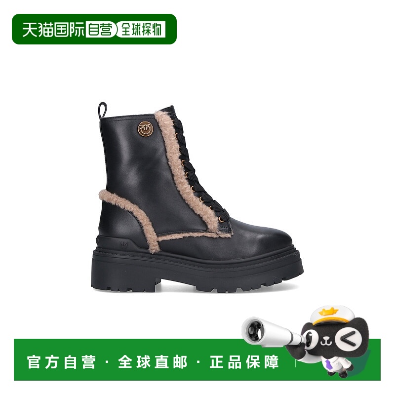 1h可退 香港直邮潮奢 Pinko 品高 女士 黑色靴子 SD0405P093女靴