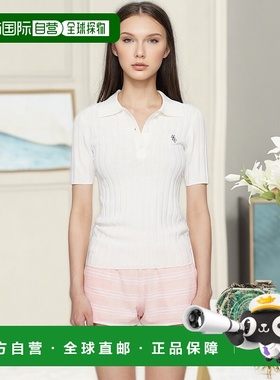 1h可退 香港直邮潮奢 SPORTY & RICH 女士 灰白色 SRC Ribbed Pol