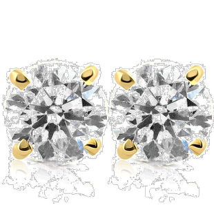 自营pompeii3经认证 1 1/2 克拉实验室培育钻石耳钉 14k 黄金旋入