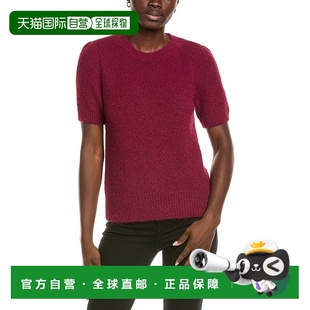 美国奥莱直发 紫色 自营Vince Camuto羊毛弯曲圆领毛衣