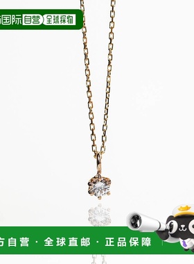 1h可退 日本直邮cui-cui 天然钻石0.05ct K10YG 黄金项链 单颗钻