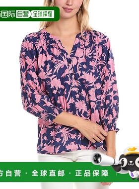 自营 Tori Richard Feel The Love Evangeline蓝色上衣 美国奥莱